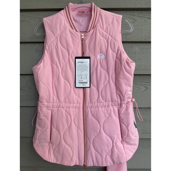 Foray Golf Quilted Vest | Women’s M | Pink | May River Palmetto Bluff Logo | NWT - Picture 1 of 11